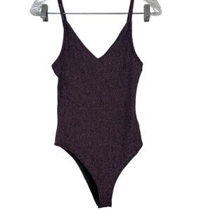 Topshop Pink Sparkly Bodysuit Size 8